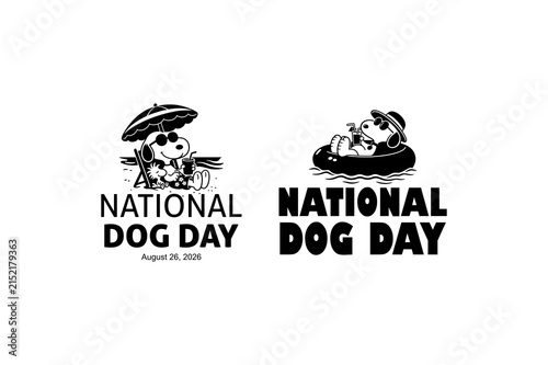 Vector dog logo design for National Dog Day 