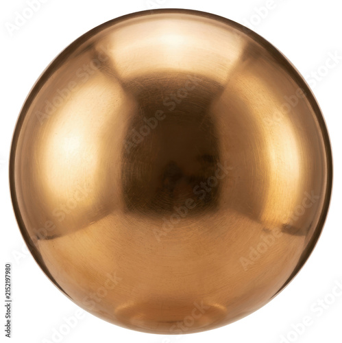 Brushed copper sphere metallic ball isolated on a transparent background