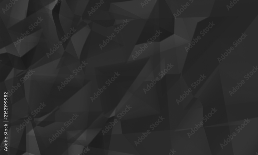 Fototapeta premium Abstract Dark Grey 3D Low Poly Polygon Background Vector Illustration Crumpled Geometric Texture