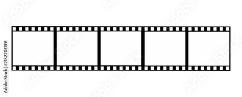 Bild auf Leinwand A straight horizontal strip of classic 35mm film stock with five blank frames