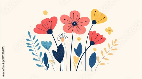 Creative vector design featuring animated flower blooming elements.