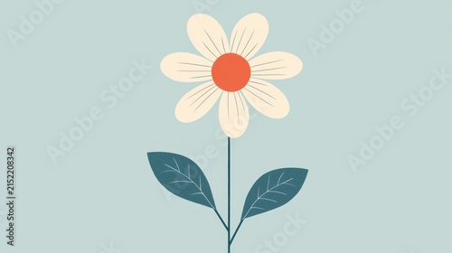 Flat design vector of a flower blooming with a modern aesthetic.