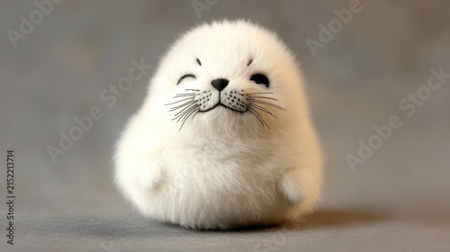 Cute white seal pup