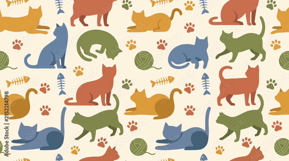 Obraz premium seamless pattern with cats