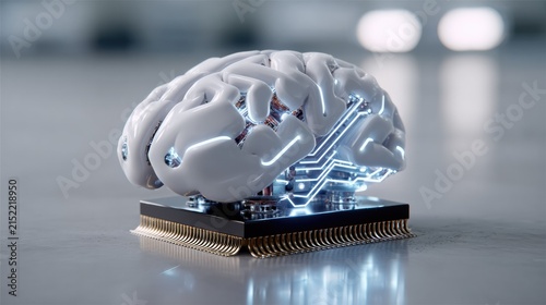 Close Up of a Human Brain Representing Technology, Communication, Business, Computer Equipment, Office Devices, and Digital Innovation