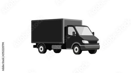 Black Delivery Truck Vector Illustration