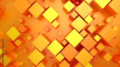 Background of Cubes. Abstract motion, loop, two color, 3d rendering, 4k resolution
