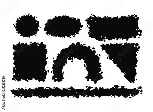 Abstract Black Shapes Featuring Different Textures and Designs