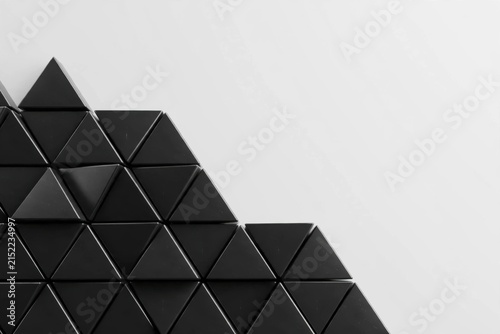Abstract Geometric Pattern of Black Triangles on White Background.
