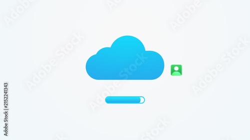 Cloud Computing and Secure Cloud Storage Data Technology Animation  Seamless Loop