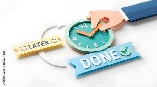 time management deadline and task completion concept with clock