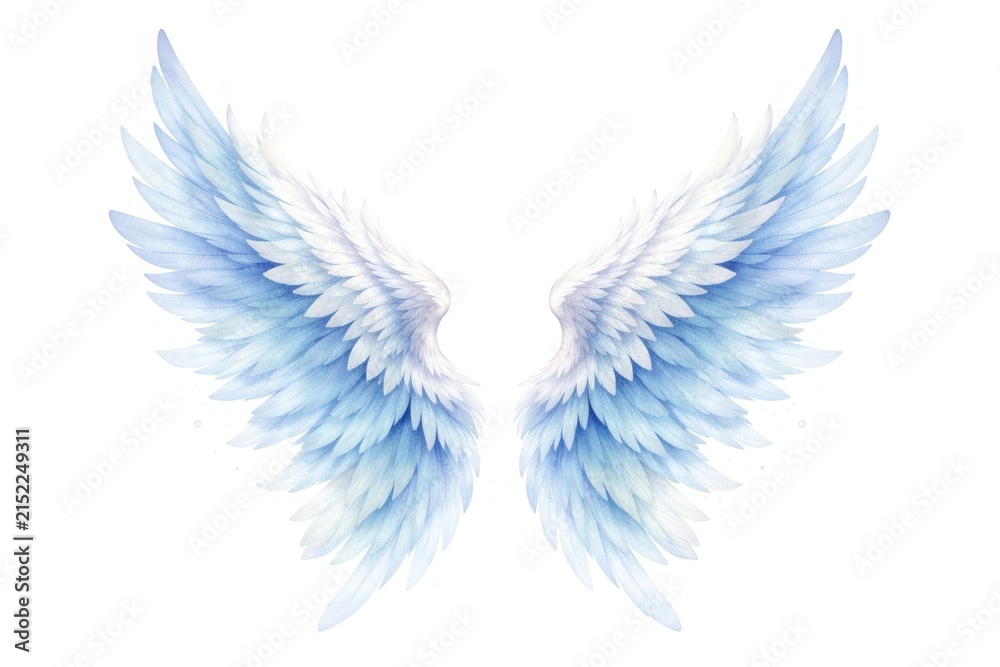 Obraz premium Ethereal watercolor angel wings illustration.