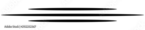 Three black parallel horizontal lines with longer middle stroke for modern graphic layout design