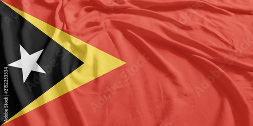 East Timor Flag Wind Waving CloseUp Breeze Wave