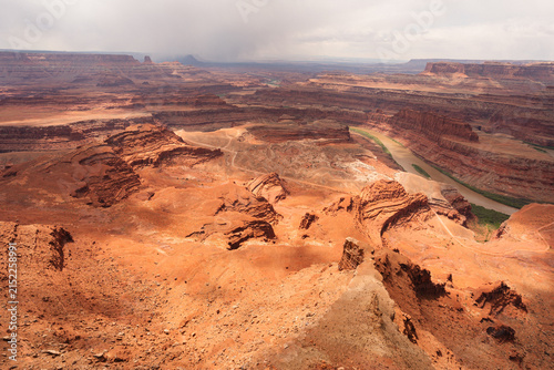 Views across the desert landscape at Dead Horse Point State Park in Moab, Utah