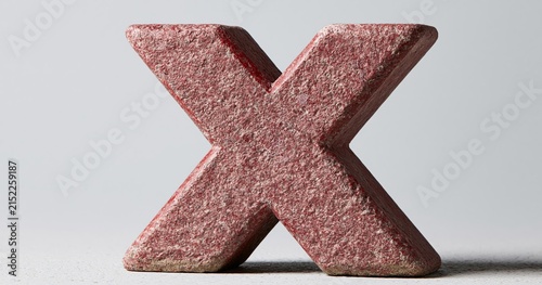 Textured red stone letter X