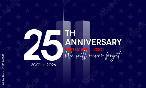 Canvas Print 9 11 25th anniversary, Patriot Day 25 years background