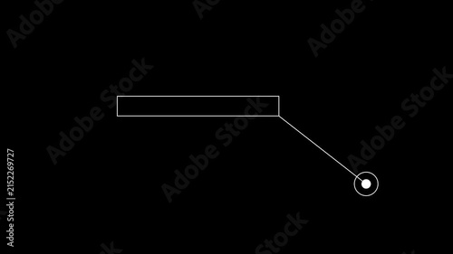 Minimal Callout Annotation Element with Pointer and Information Bars on Black Background