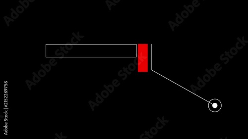 Minimal Callout Annotation Element with Pointer and Information Bars on Black Background