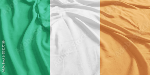 Ireland Flag Wind Waving CloseUp Breeze Wave