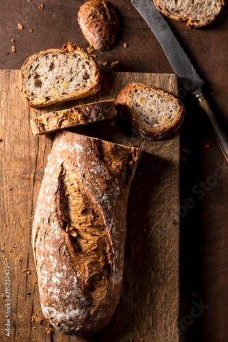 Sliced whole grain bread