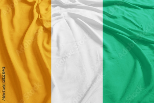 Ivory Coast Flag Wind Waving CloseUp Breeze Wave
