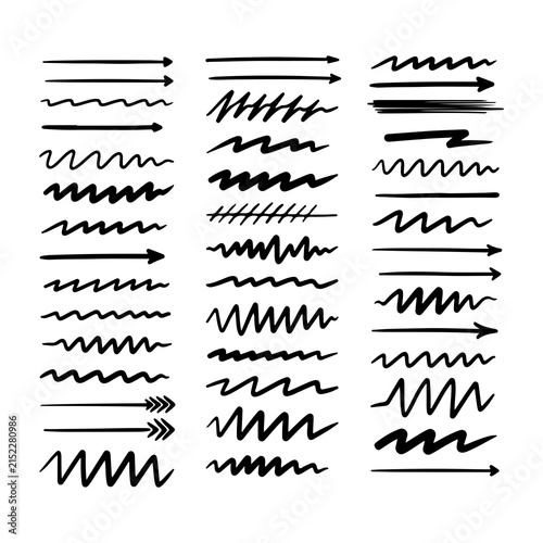 Black hand drawn arrow set pack