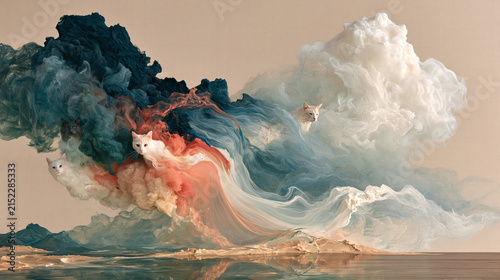 sea landscape with clouds