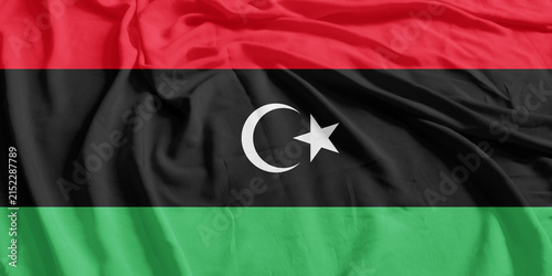 Libya Flag Wind Waving CloseUp Breeze Wave