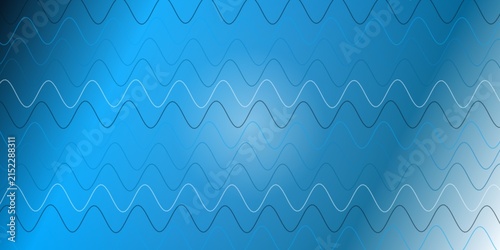 Smooth blue waves flowing across horizontal surface representing liquid motion or energy.