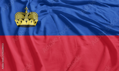 Liechtenstein Flag Wind Waving CloseUp Breeze Wave