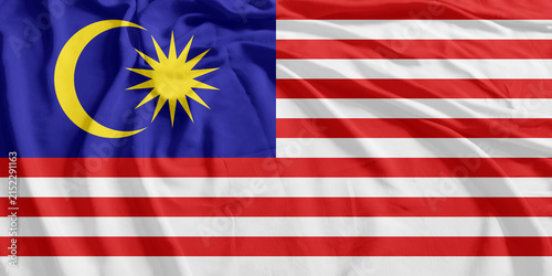 Malaysia Flag Wind Waving CloseUp Breeze Wave