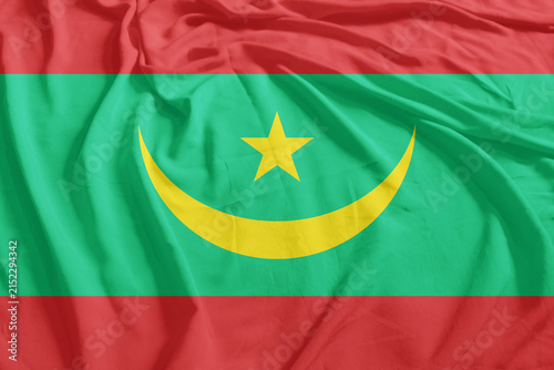 Mauritania Flag Wind Waving CloseUp Breeze Wave