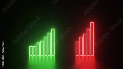 Infografía 3D comparativa con barras en ascenso 