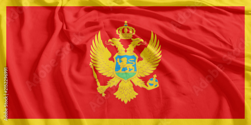 Montenegro Flag Wind Waving CloseUp Breeze Wave