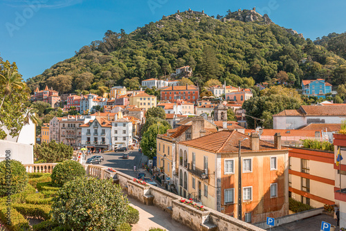 Fotografie Colorful traditional Portuguese architecture in the historic center of Sintra UN