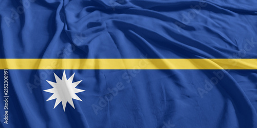 Nauru Flag Wind Waving CloseUp Breeze Wave