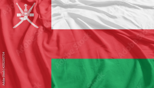 Oman Flag Wind Waving CloseUp Breeze Wave