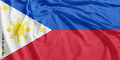 Philippines Flag Wind Waving CloseUp Breeze Wave