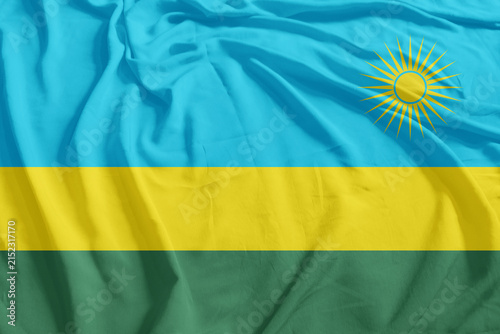 Rwanda Flag Wind Waving CloseUp Breeze Wave