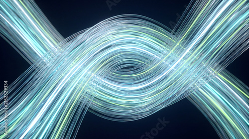 Interlocking 3D glass loops crossing in a figure-eight