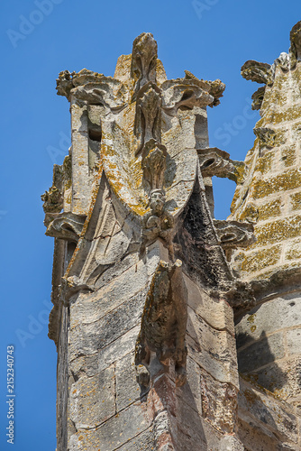 Gothic Church Saint-Martin in Saint-Martin-de-Ré (XIV - XV century) is a church with high vaulted ceilings, ribbed arches, and colored glass windows. Saint Martin de Re, Charente maritime, France.
