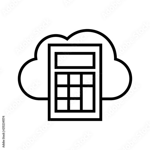 Cloud Accounting Calculation Technology Line Icon