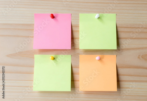 Four blank colorful sticky ...