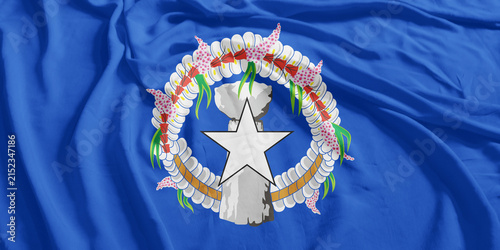 Northern Mariana Islands Flag Wind Waving CloseUp Breeze Wave