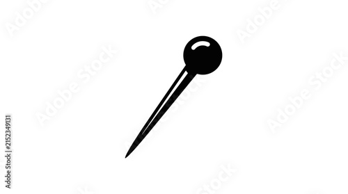 Obraz na plátně Single Push Pin Isolated on Dark Background