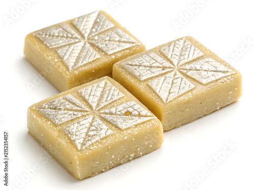 Kaju katli diamond sweets  isolated on a pure white background