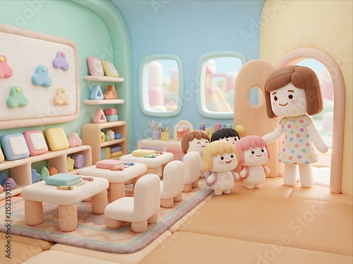Happy children in classroom
