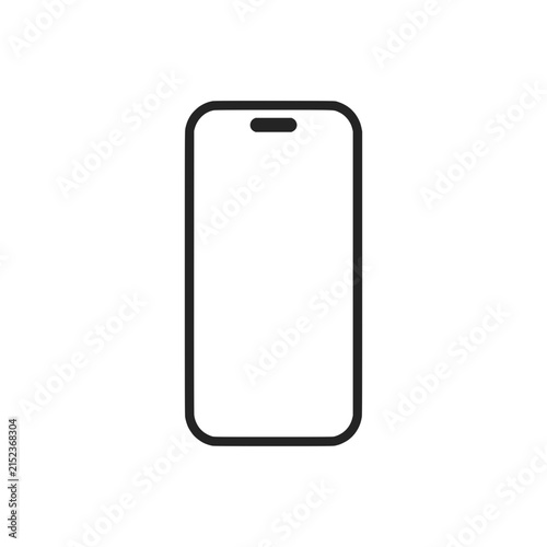 Bild auf Leinwand Modern smartphone outline isolated on transparent background Minimalist tech ico