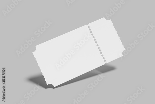 Fotografía Blank Ticket Mockup with Perforated Line